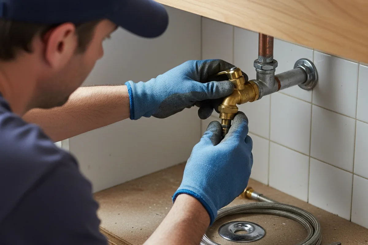 Shutoff valve and fitting work during Emergency Plumbing in Marietta